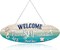 Beach Sign Decor Hanging Sea Decorations Starfish Wall Decoration Beach Plaque Door Wall Plaque Decor Sign with Seahorse and Scallop for Decoration(Stylish Style)